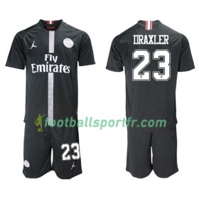 Tenue Paris Saint Germain Draxler 23 Jordan Noir Enfant Troisieme 2018-2019 Maillot de Foot